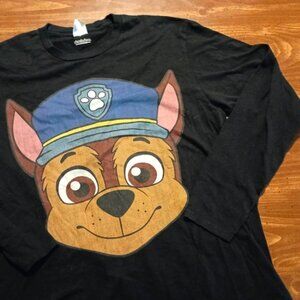 PAW PATROL CHASE LS T-SHIRT - Large // Cute Dog Puppy Cartoon Pet Tee Shirt